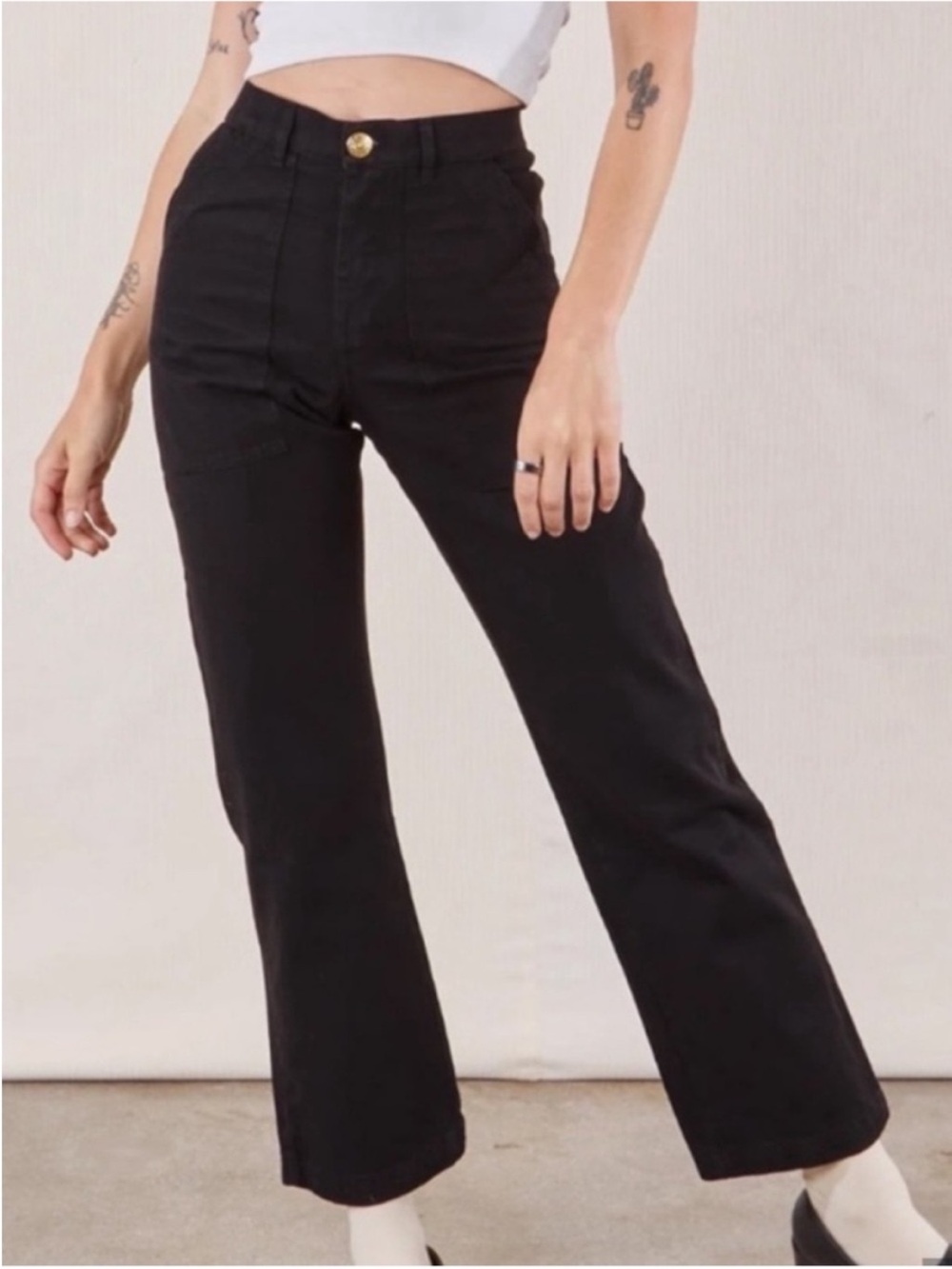 Big Bud Press Work Pants Black Straight Leg Organic Cotton 1X Tall Long